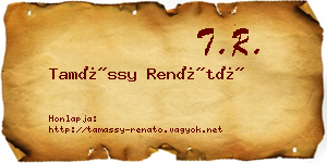 Tamássy Renátó névjegykártya