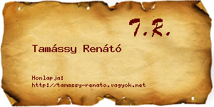 Tamássy Renátó névjegykártya